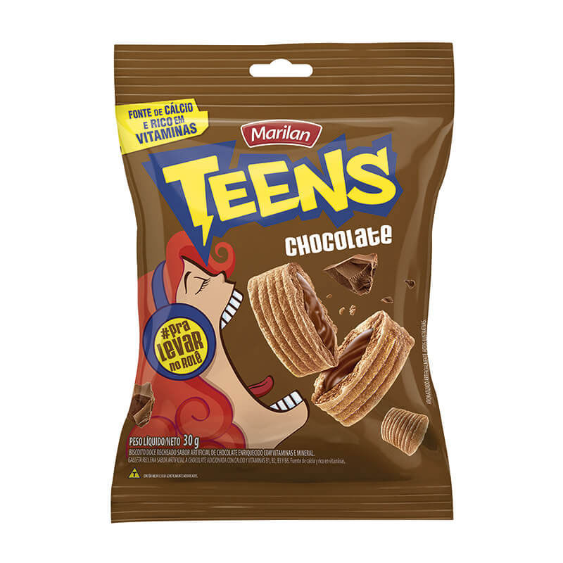 BISCOITO MARILAN TEENS SNACK CHOC 30G — imagem 1