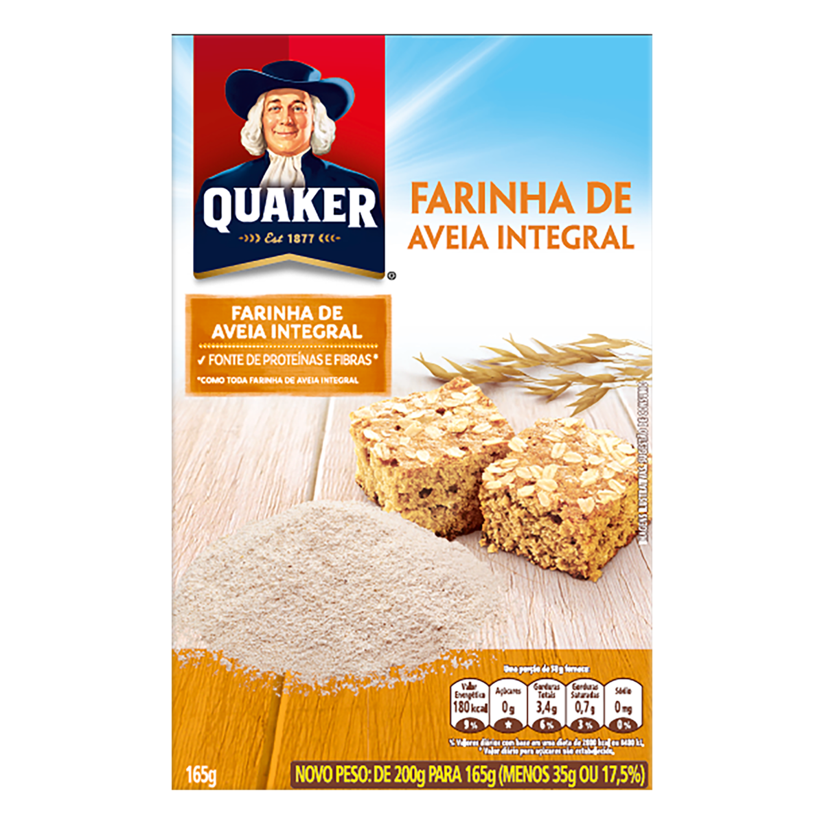 FARINHA DE AVEIA QUAKER CAIXA 165G 0