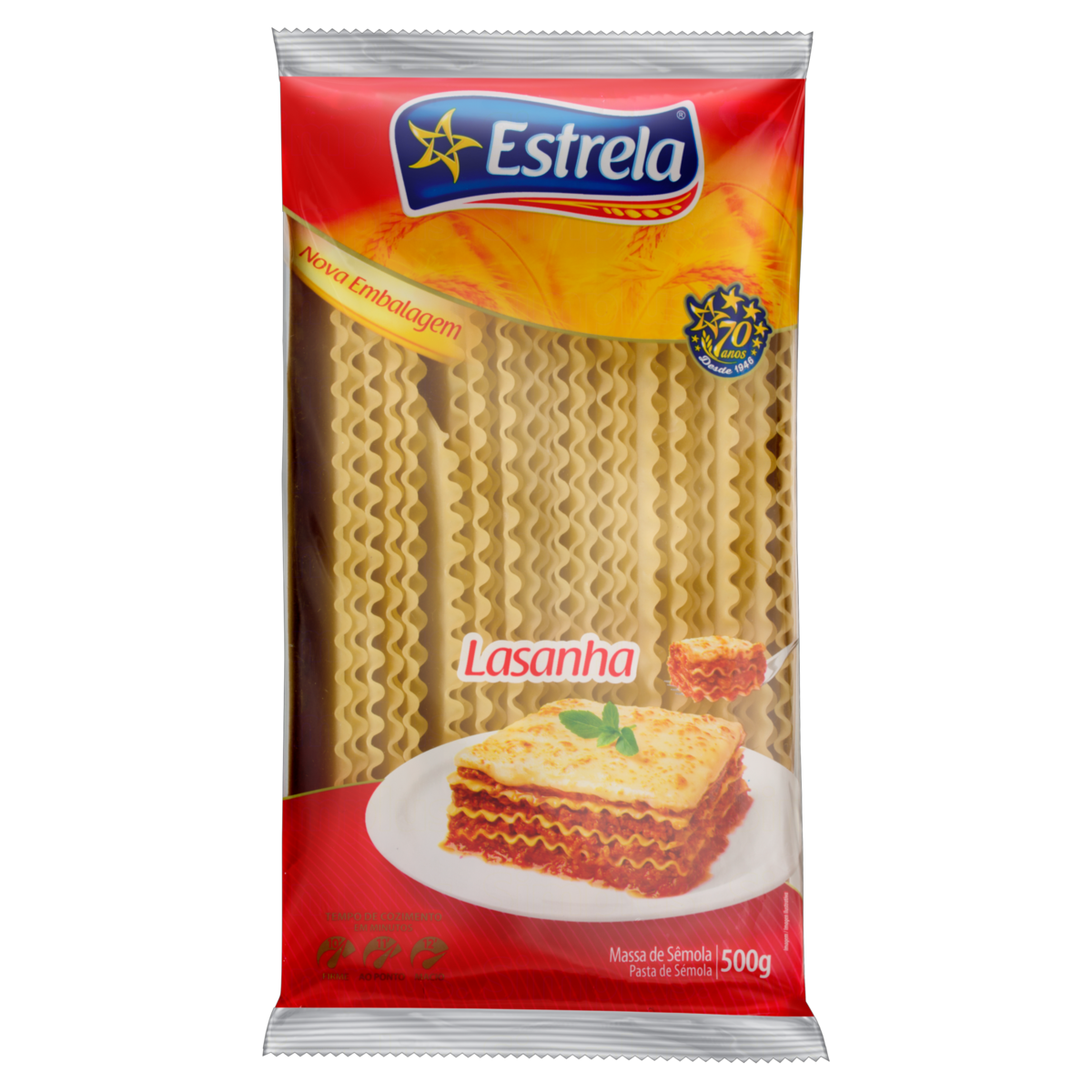 MASSA PARA LASANHA ESTRELA PACOTE 500G 0