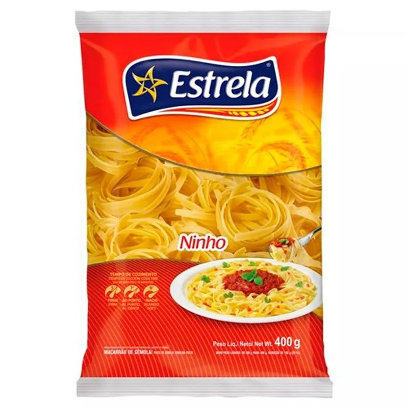 MACARRÃO DE SÊMOLA NINHO ESTRELA PACOTE 400G