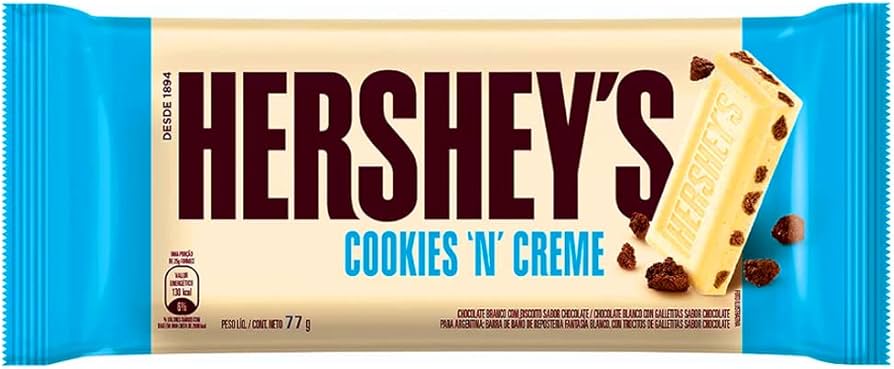 CHOCOLATE BRANCO COOKIES N CREME HERSHEYS PACOTE 77G