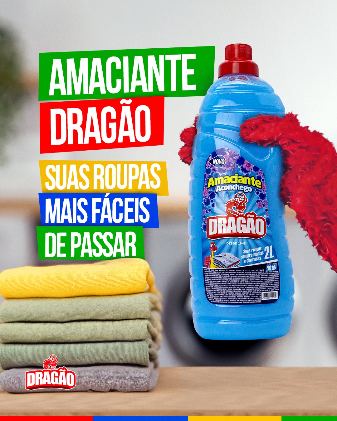 AMACIANTE DE ROUPA DILUÍDO ACONCHEGO DRAGÃO FRASCO 2L