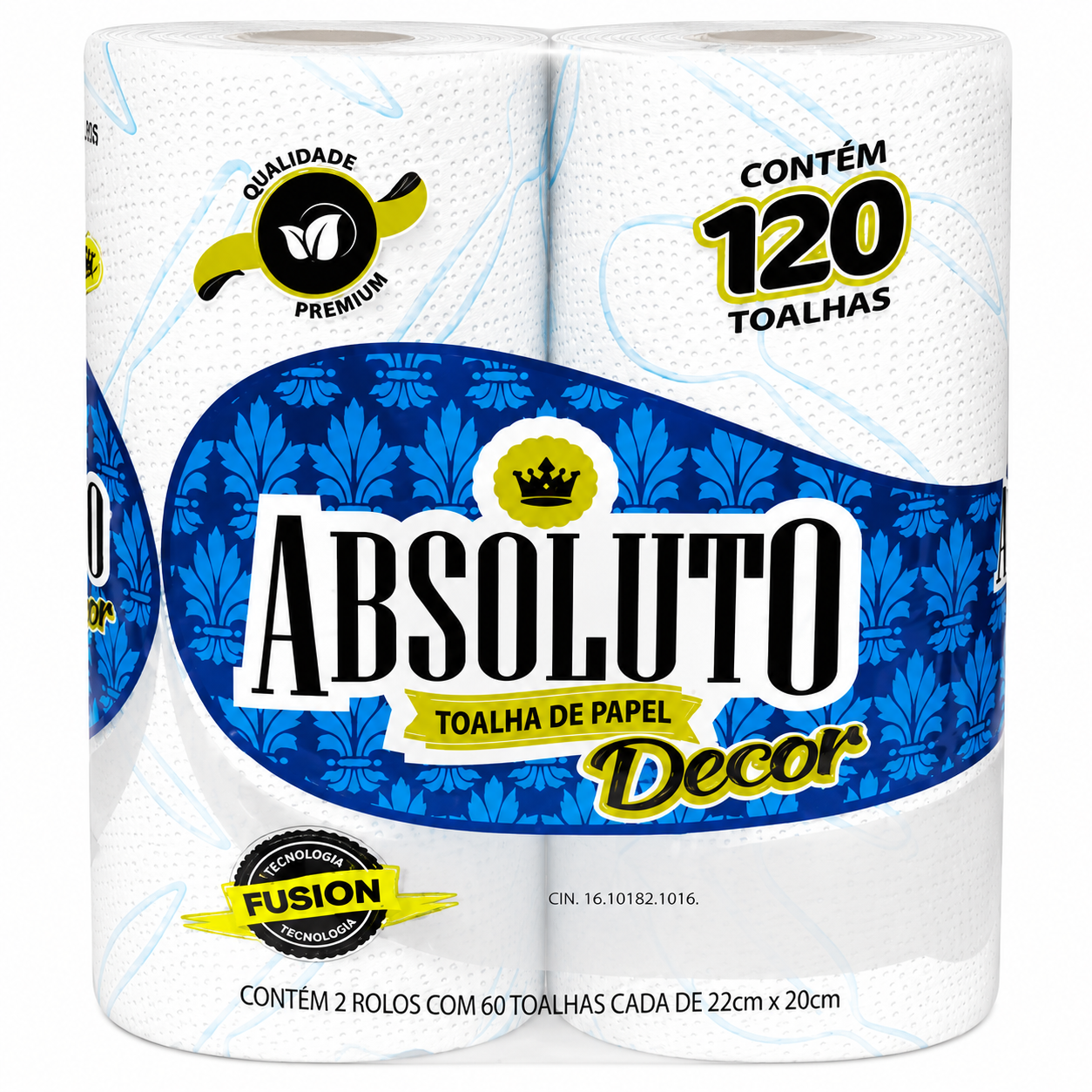PAPEL TOALHA ABSOLUTO DECOR 2 ROLOS DE 60 FOLHAS