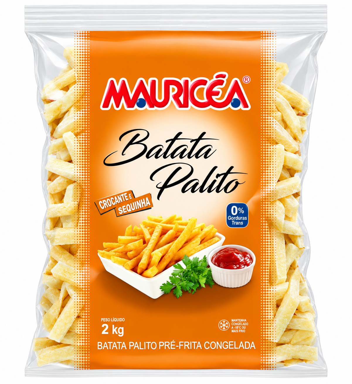 BATATA PALITO CONGELADA PRÉ-FRITA MAURICÉA PACOTE COM 2KG — imagem 1