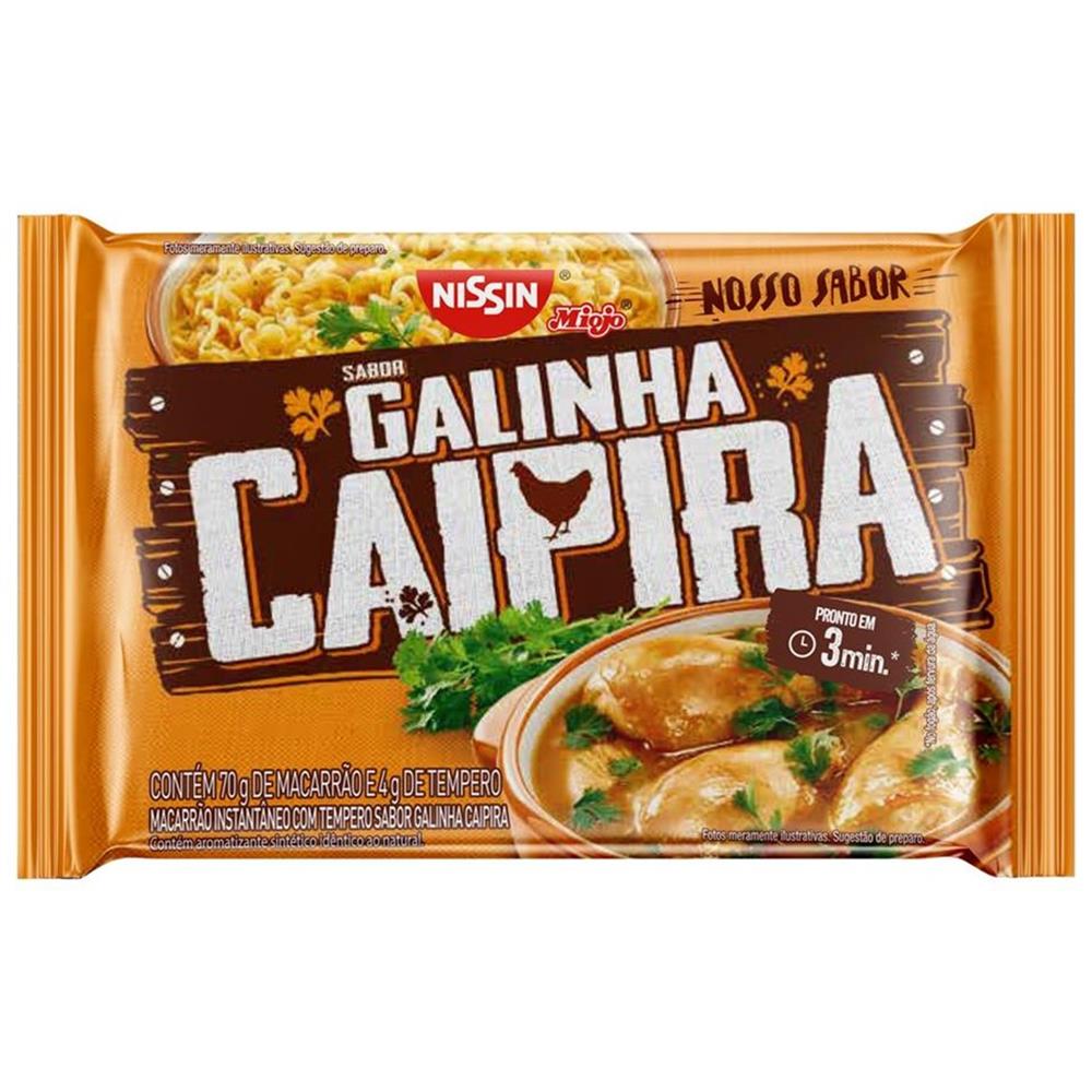 MACARRÃO INSTANTÂNEO LÁMEN GALINHA CAIPIRA NISSIN MIOJO NOSSO SABOR PACOTE 74G 0