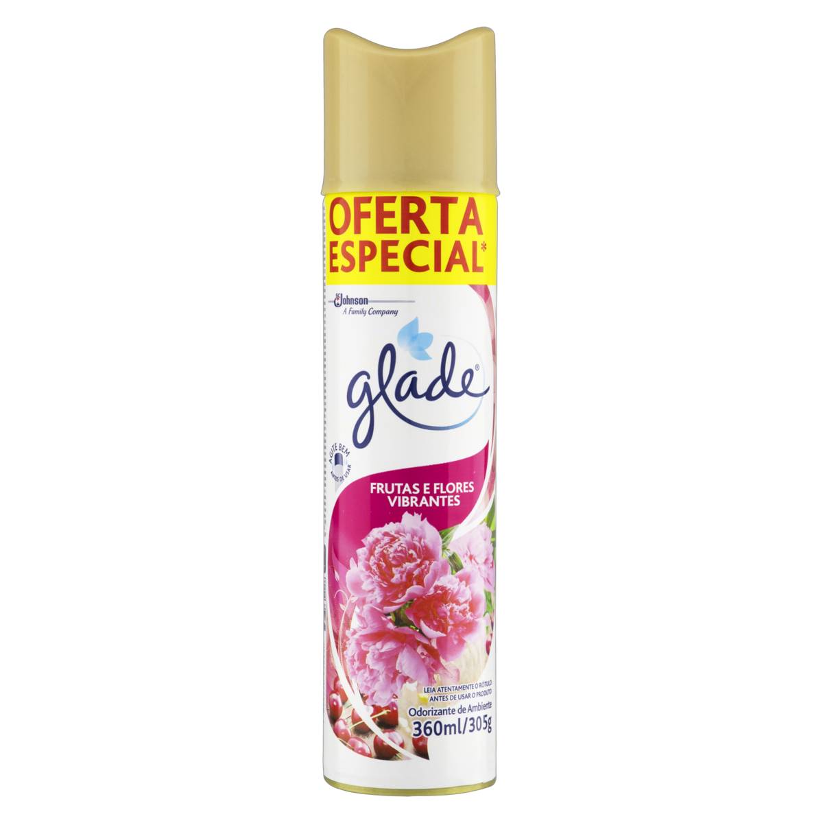 ODORIZADOR DE AMBIENTE AEROSSOL FRUTAS E FLORES VIBRANTES GLADE FRASCO 360ML SPRAY OFERTA ESPECIAL