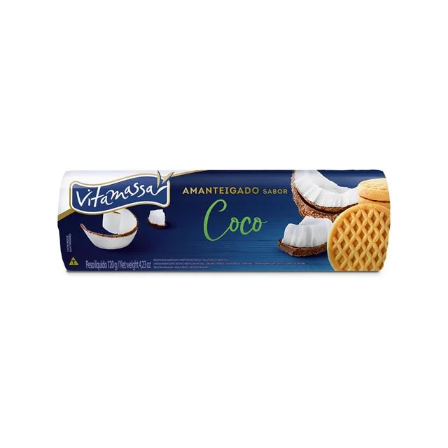 BISCOITO AMANTEIGADO VITAMASSA COCO 120G