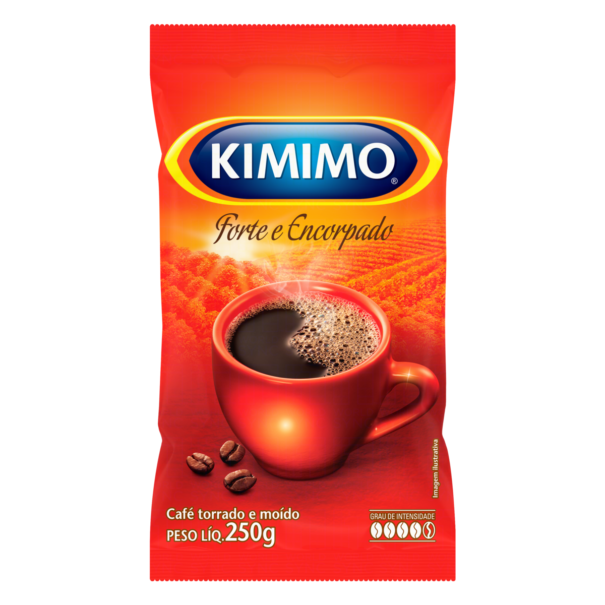 CAFÉ TORRADO E MOÍDO FORTE E ENCORPADO KIMIMO PACOTE 250G