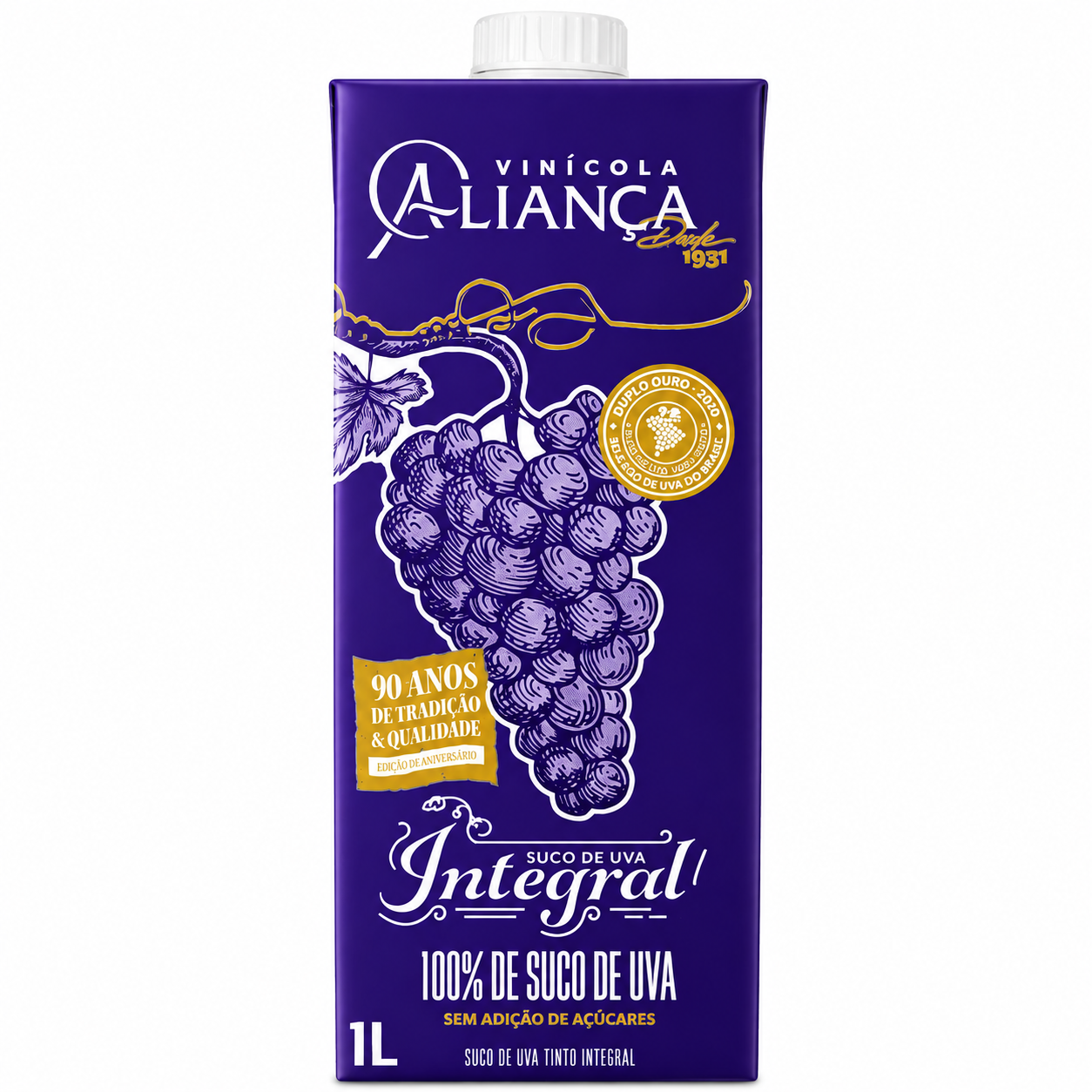 SUCO DE UVA ALIANCA INTEGRAL TINTO 1L — imagem 1