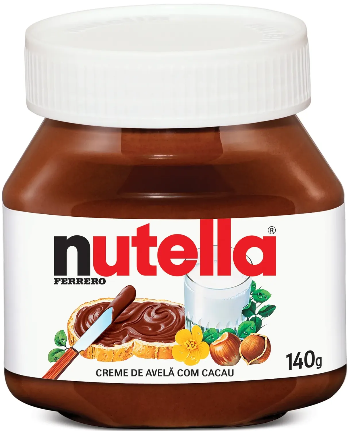 CREME DE AVELÃ COM CACAU NUTELLA POTE 140G