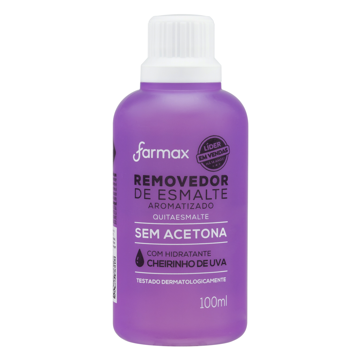 REMOVEDOR DE ESMALTE AROMATIZADO UVA FARMAX FRASCO 100ML 0