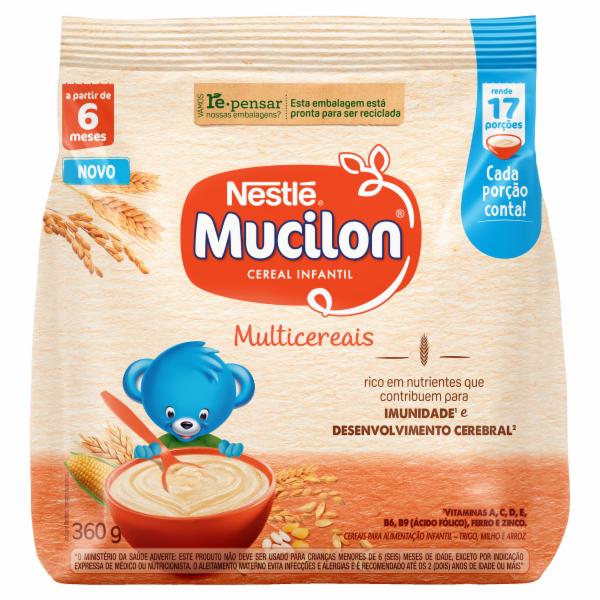 CEREAL INFANTIL MULTICEREAIS MUCILON PACOTE 360G 0