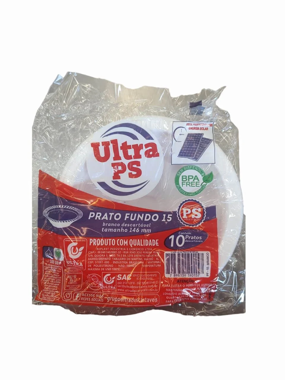 PRATO FUNDO ULTRACOPOS 15CM PCT/10UN