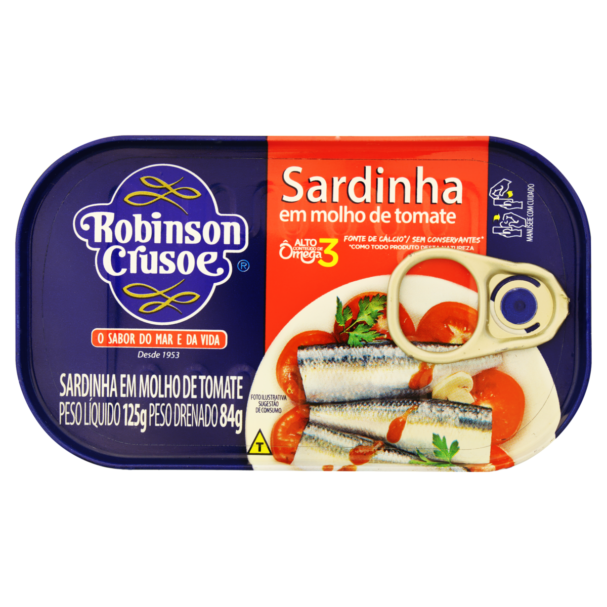 SARDINHA COM MOLHO DE TOMATE ROBINSON CRUSOE LATA 84G