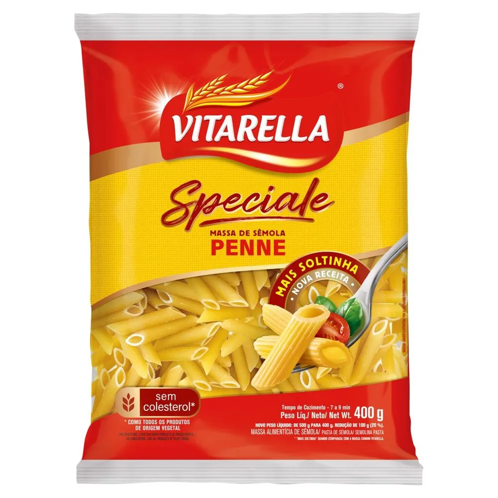 MACARRÃO DE SÊMOLA PENNE VITARELLA SPECIALE PACOTE 400G