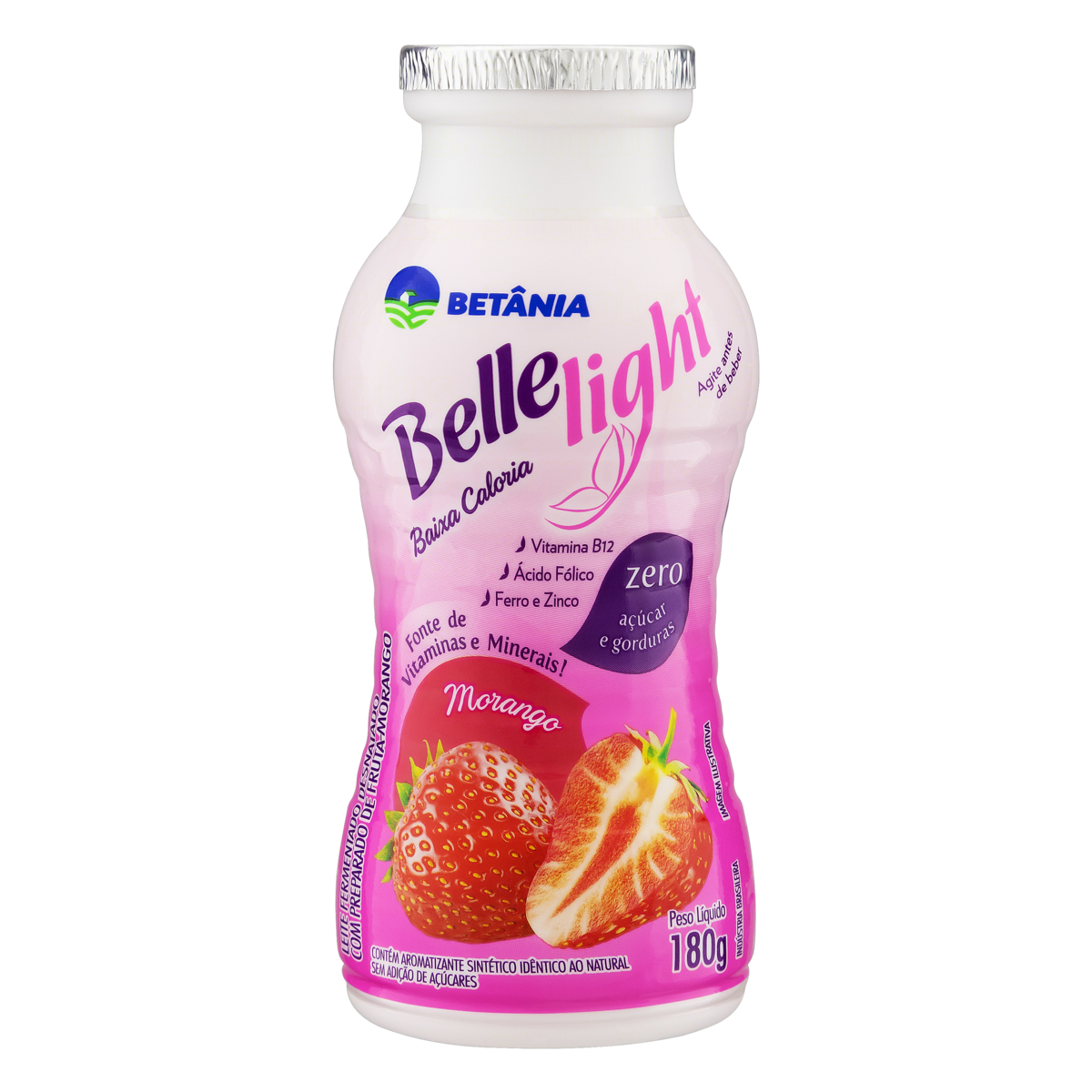 LEITE FERMENTADO DESNATADO MORANGO LIGHT BETÂNIA BELLE FRASCO 180G
