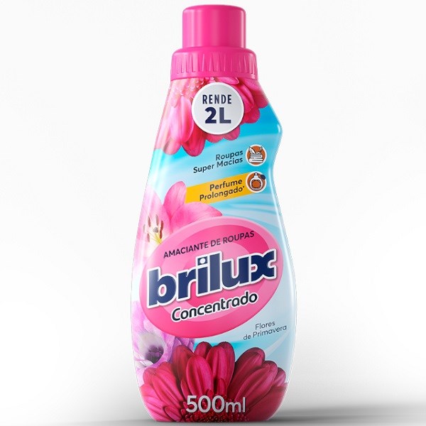 AMACIANTE DE ROUPA CONCENTRADO FLORES DE PRIMAVERA BRILUX FRASCO 500ML