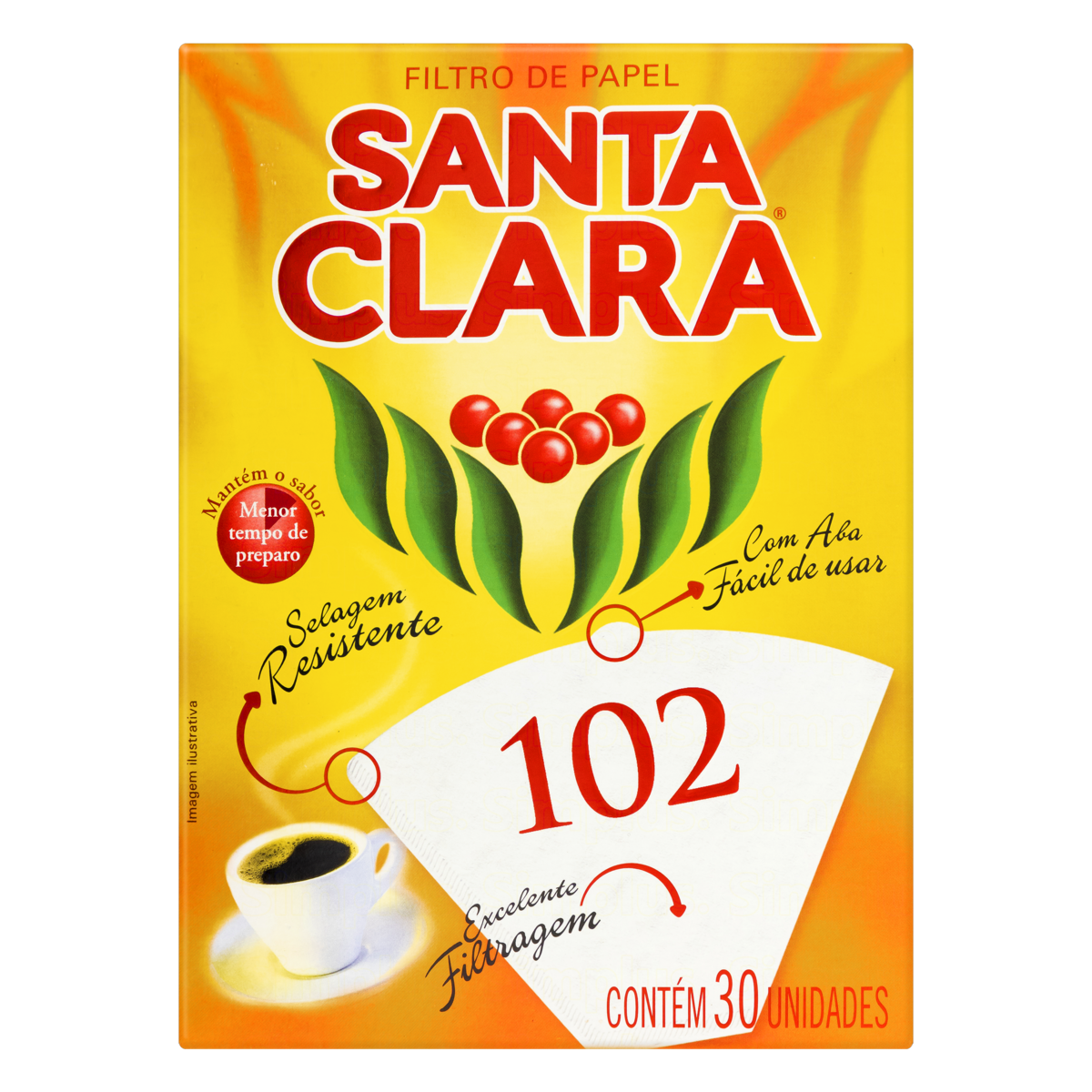 FILTRO DE PAPEL SANTA CLARA 102 CAIXA 30 UNIDADES 0
