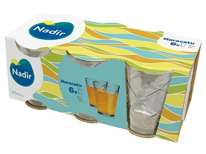CONJUNTO COPO VIDRO 265ML NADIR MARACATU 6 UNIDADES