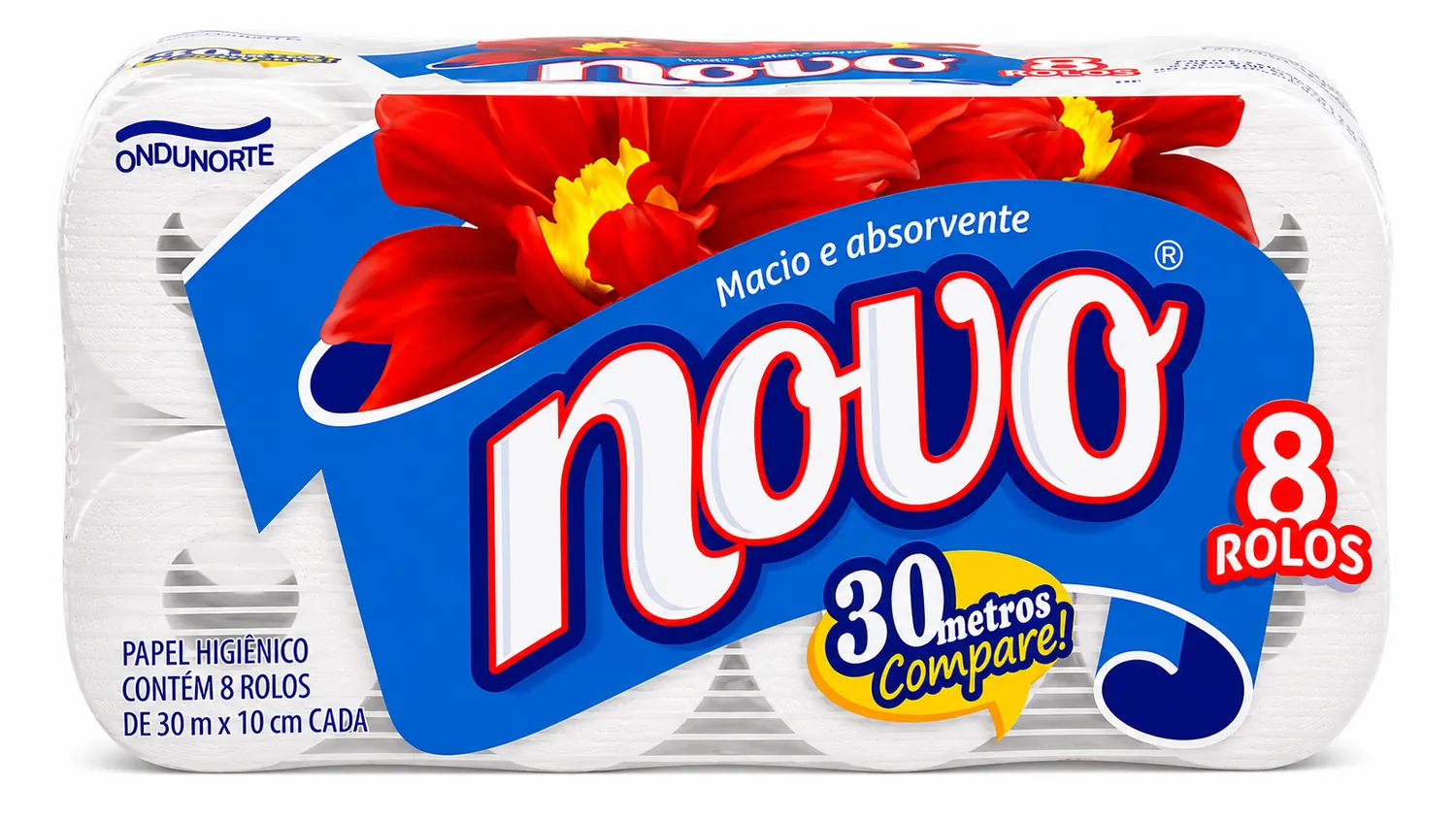PAPEL HIGIÊNICO NOVO 8 ROLOS NEUTRO COM 30M