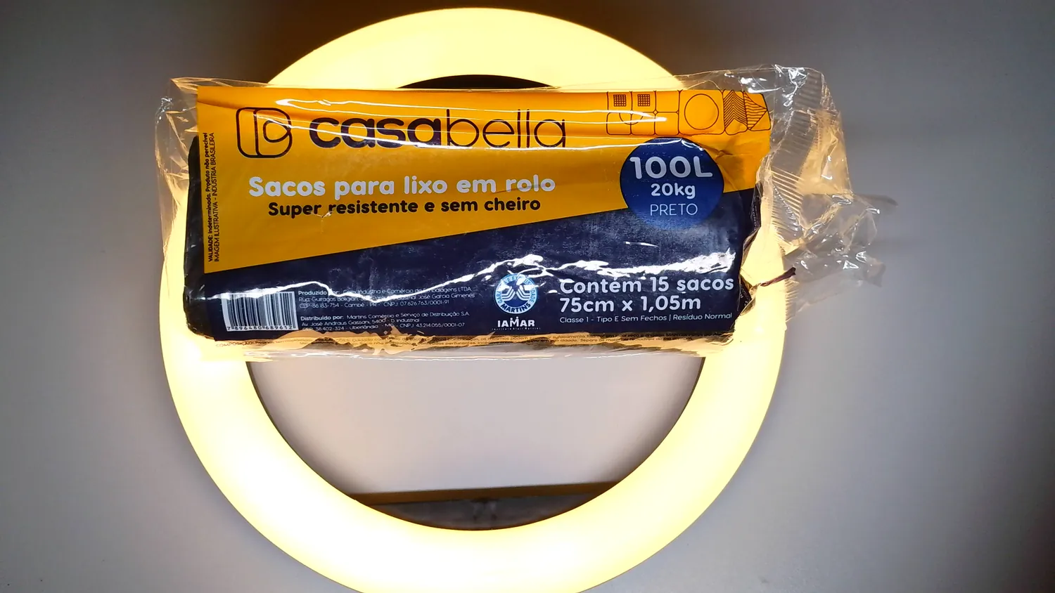 SACO PARA LIXO CASABELLA ROLO 100L PRETO