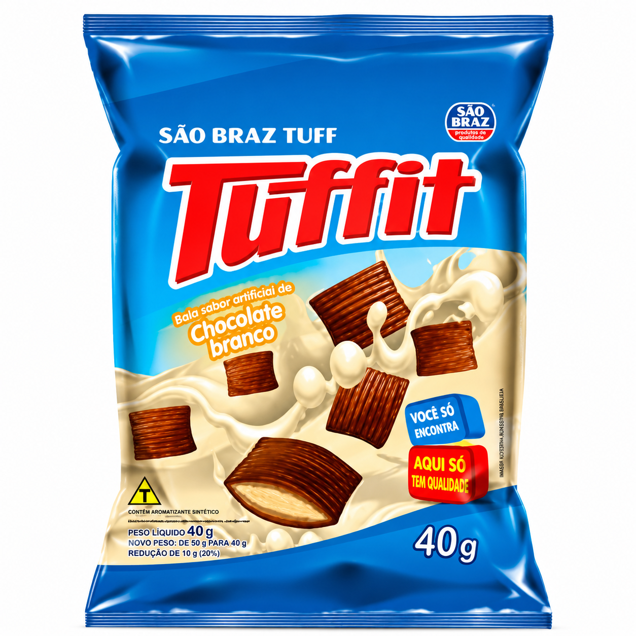 BISCOITO TUFFIT CHOCOLATE BRANCO SAO BRAZ 40G