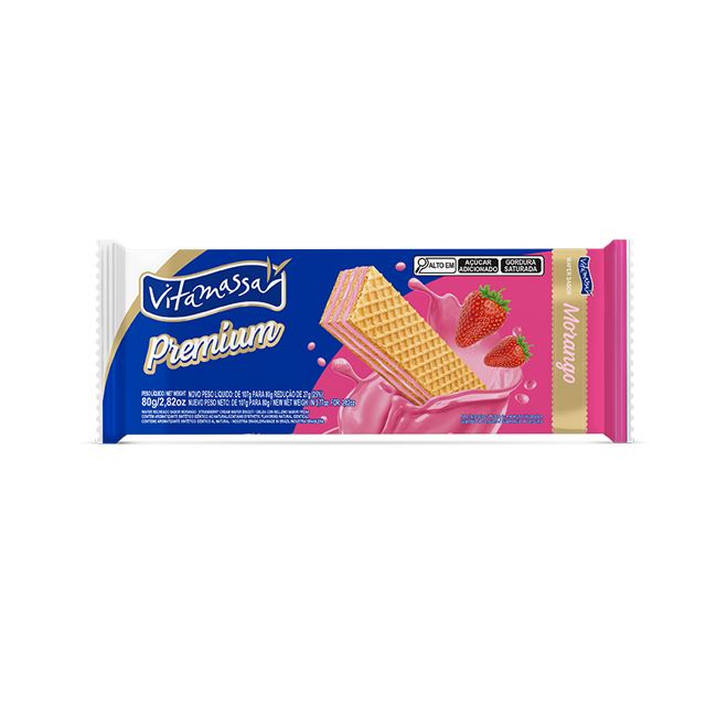 BISCOITO VATAMASSA PREMIUM WAFER 80G MORANGO