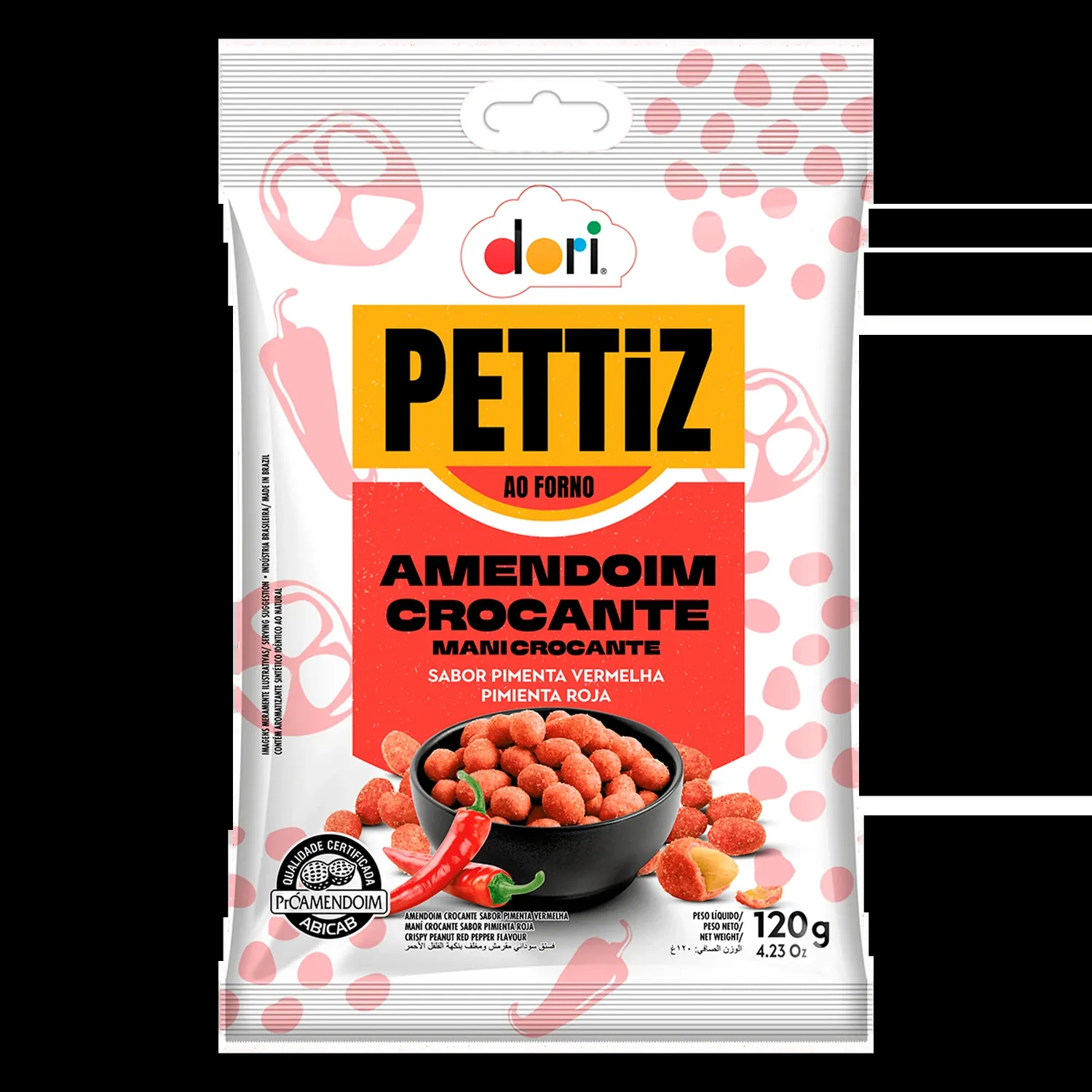 AMENDOIM CROCANTE PIMENTA-VERMELHA DORI PETTIZ PACOTE 120G