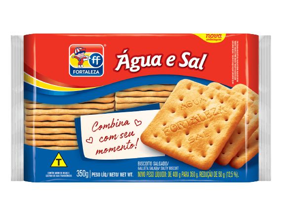 BISCOITO ÁGUA E SAL FORTALEZA PACOTE 350G 0
