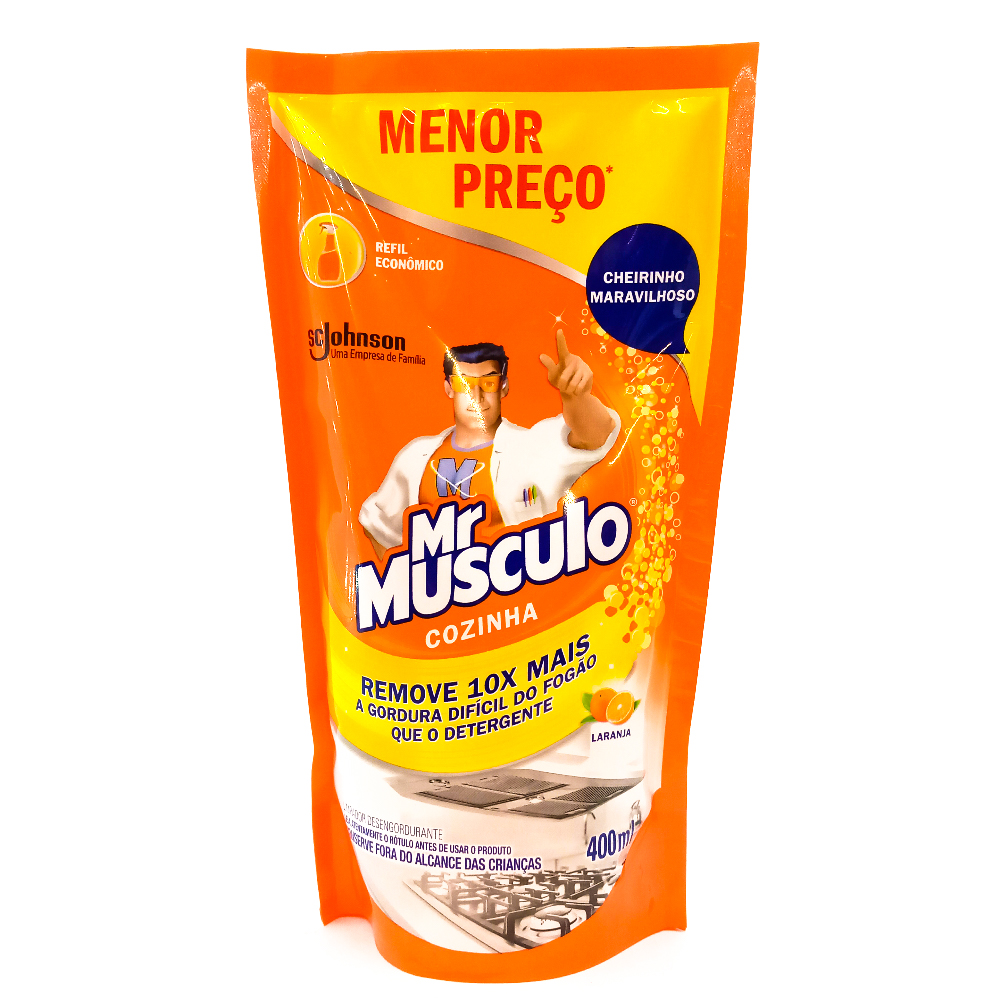 MR MUSCULO DESENGORDURANTE COZINHA LARANJA, REFIL 400ML
