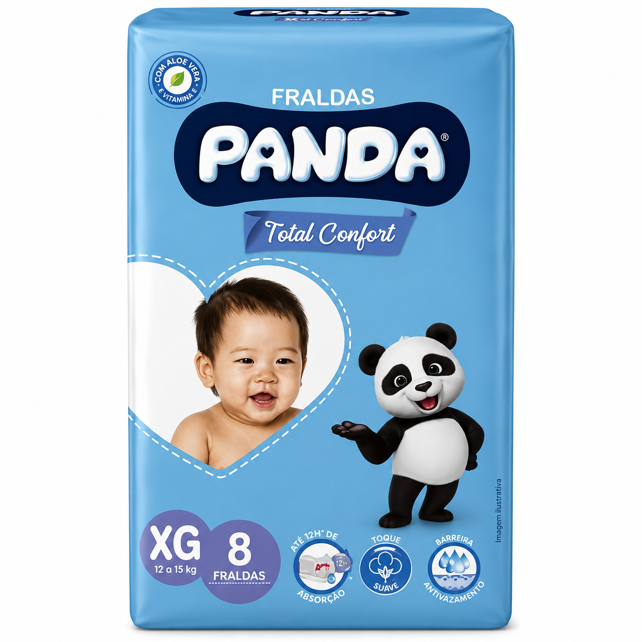 FRALDA DESCARTÁVEL TRADICIONAL PANDA XG COM 8