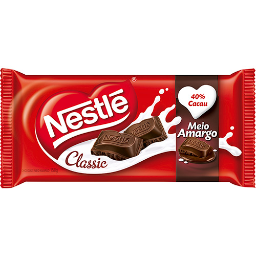 CHOCOLATE NESTLÉ TABLETE CLASSIC MEIO AMARGO 80G