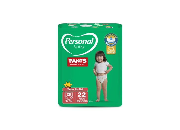 FRALDA DESCARTÁVEL PANTS PERSONAL BABY PROTECT & SEC XG PACOTE 22 UNIDADES