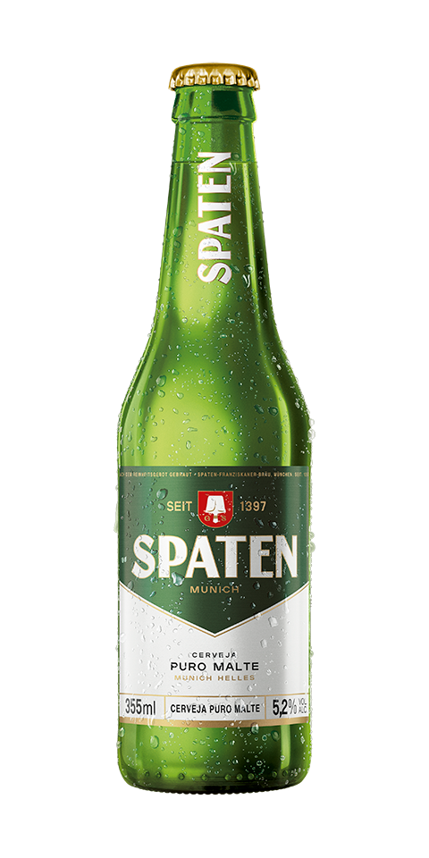 CERVEJA MUNICH HELLES PURO MALTE SPATEN GARRAFA 355ML