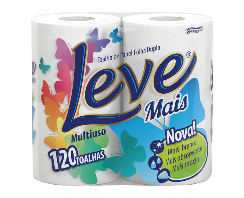 PAPEL TOALHA FOLHA DUPLA LEVE MAIS 100 FOLHAS