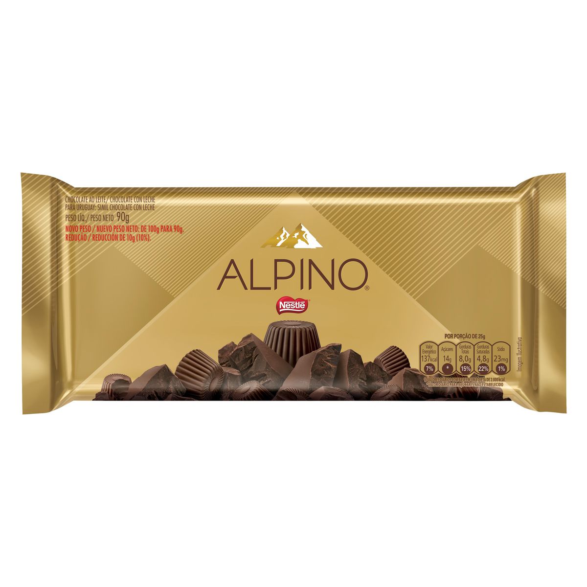 BARRA DE CHOCOLATE NESTLÉ ALPINO CHOCOLATE 80G