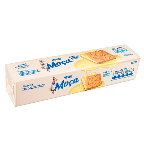 BISCOITO RECHEIO LEITE CONDENSADO MOÇA NESTLÉ PACOTE 140G 0