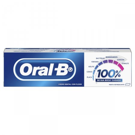 CREME DENTAL MENTA REFRESCANTE ORAL-B 100% CAIXA 70G 0