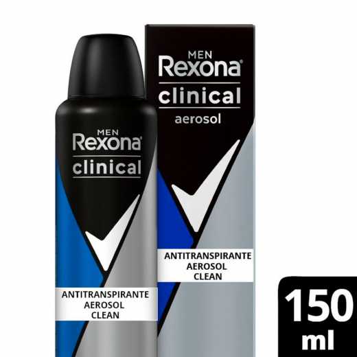 ANTITRANSPIRANTE AEROSSOL CLEAN REXONA CLINICAL MEN 150ML SPRAY 0