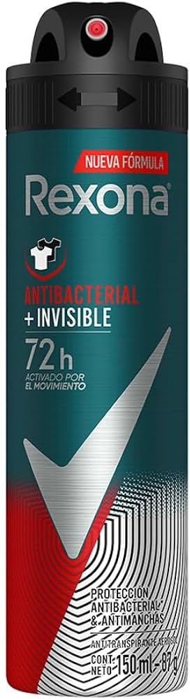 ANTITRANSPIRANTE AEROSSOL ANTIBACTERIAL E INVISIBLE REXONA MEN 150ML SPRAY 0