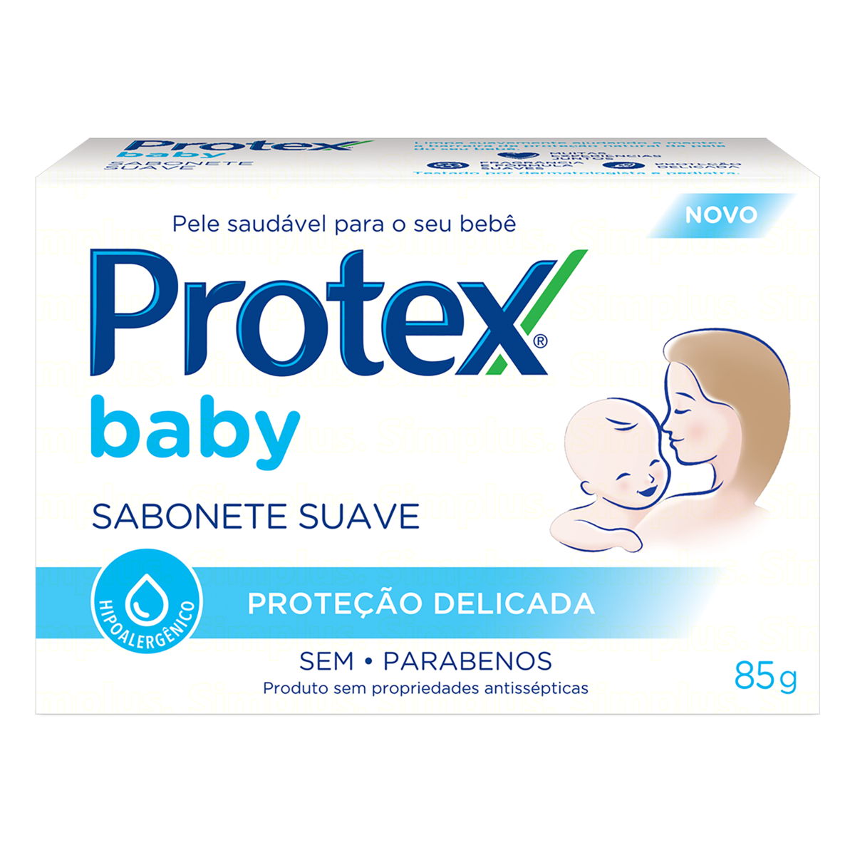 SABONETE BARRA SUAVE PROTEX BABY PROTEÇÃO DELICADA CAIXA 85G