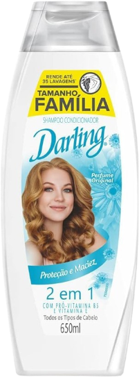 SHAMPOO 2 EM 1 ORIGINAL DARLING FRASCO 650ML TAMANHO FAMÍLIA 0