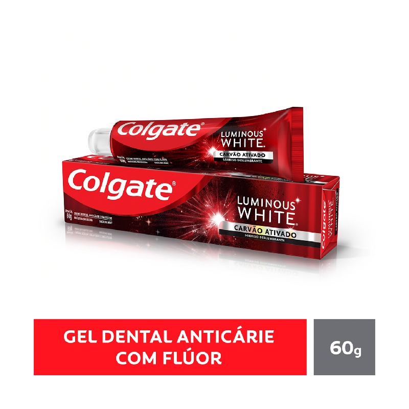 CREME DENTAL CARVÃO ATIVADO DAZZLING MINT COLGATE LUMINOUS WHITE CAIXA 60G
