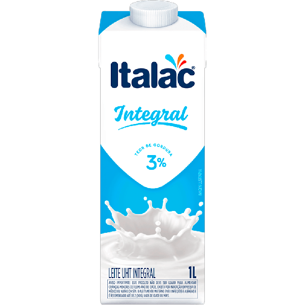 LEITE UHT INTEGRAL 1L COM TAMPA ITALAC
