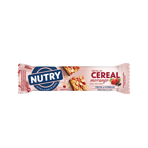 BARRA DE CEREAL MORANGO COBERTURA CHOCOLATE NUTRY PACOTE 22G 0