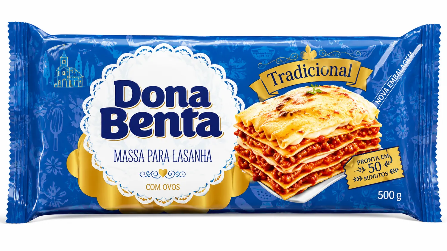 MASSA LASANHA DONA BENTA DIRETO AO FORNO ONDULADA 200G