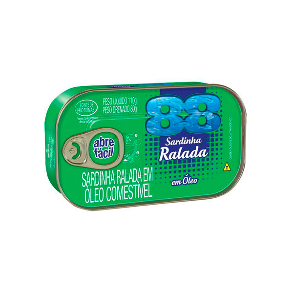 SARDINHA RALADA EM ÓLEO 88 LATA 80G 0