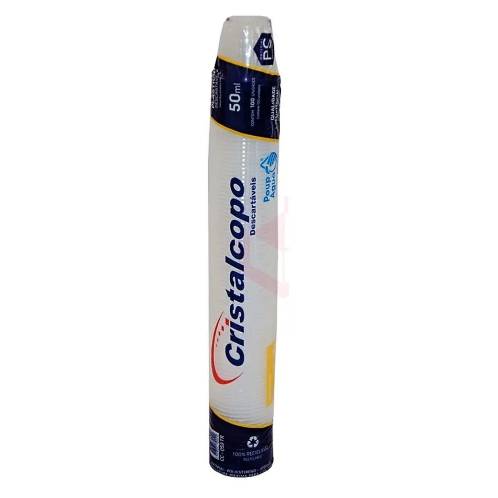 COPO PLASTICO CRISTALCOPO BRANCO ABNT 50ML