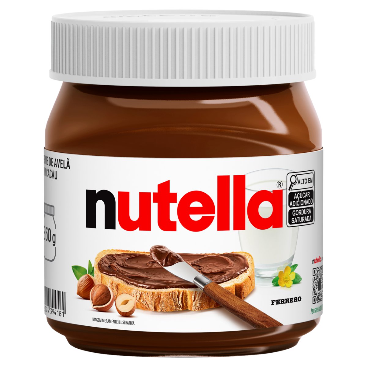 CREME DE AVELÃ COM CACAU NUTELLA POTE 350G 0