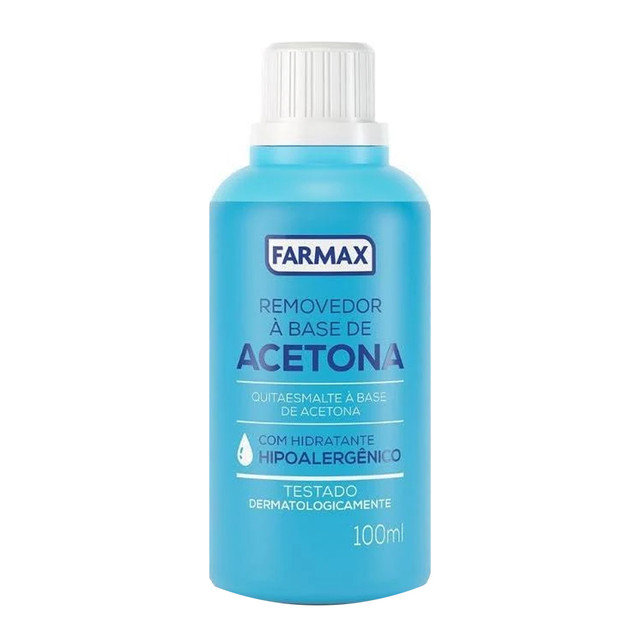REMOVEDOR DE ESMALTE À BASE DE ACETONA FARMAX FRASCO 100ML